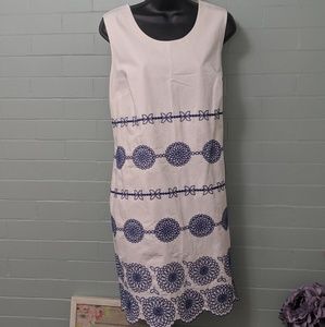 Boden dress size 12 in blue and white